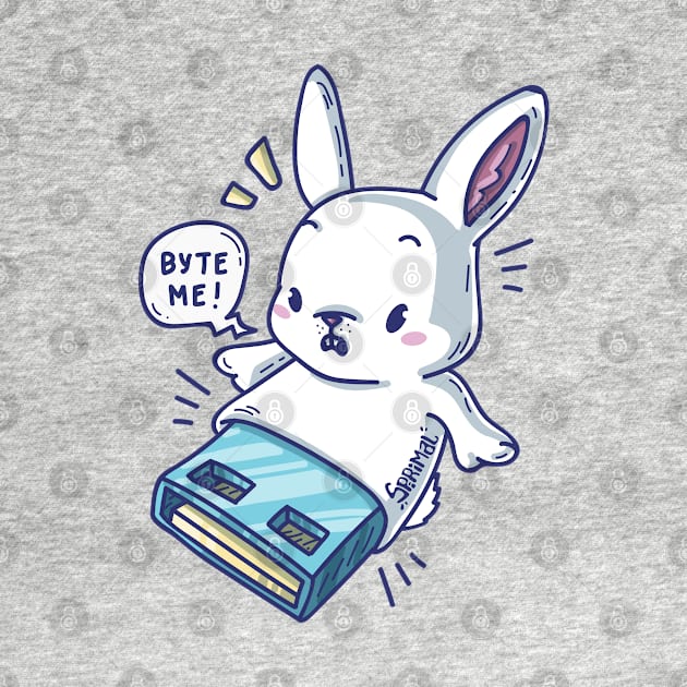 Cute rabbit flashdive saying "Byte me" by SPIRIMAL